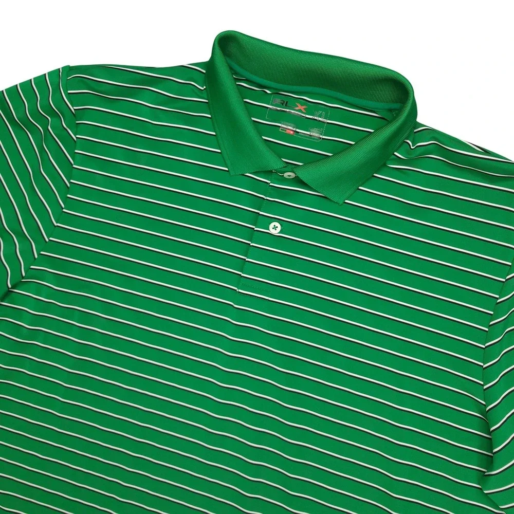 RLX Ralph Lauren Polo Shirt Mens XL Green Golf Dave Thomas Memorial Classic‎